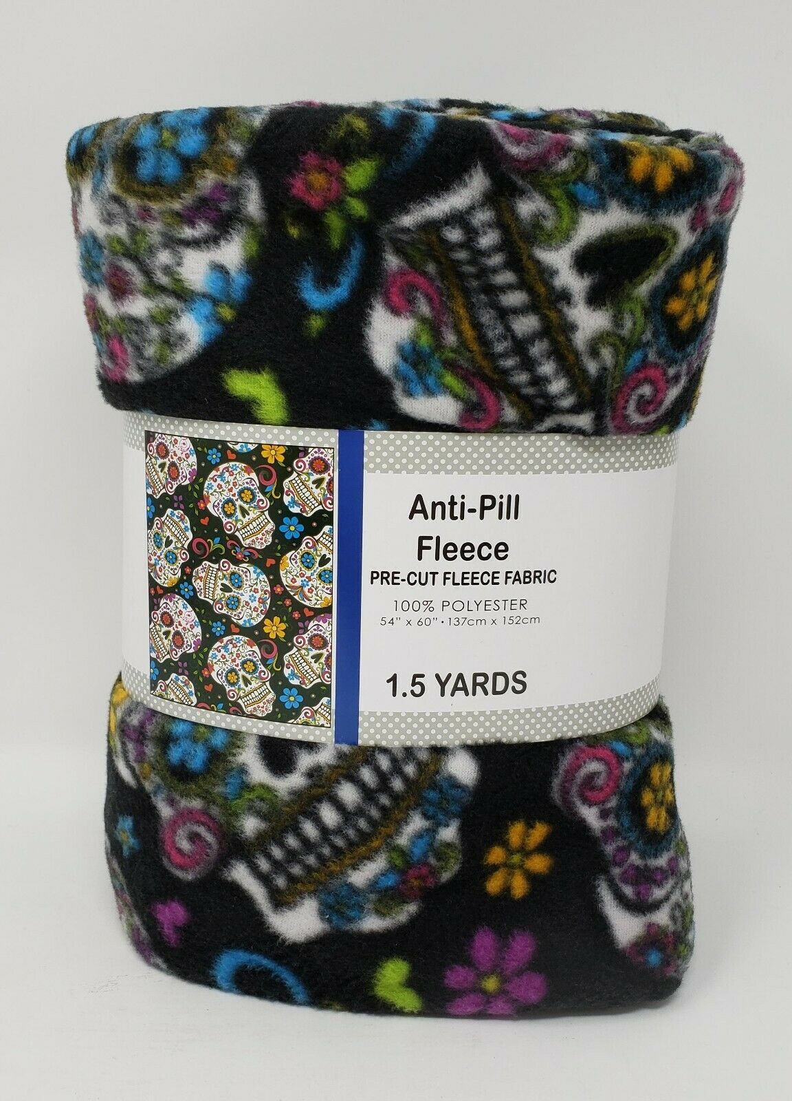 David Textiles Anti-Pill Pre-Cut Fleece Fabric 54 x 60 - New - Skulls