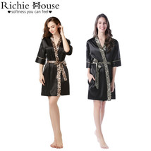 RH Nights Bathrobe Womens Short Robe Kimono Satin Bridesmaid Bath Lounge... - $9.99