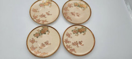 Lot Of 4 Shozan Hand Painted Gold Inlay & Trim Floral 5" Saucer Plates Japan EUC - $48.42