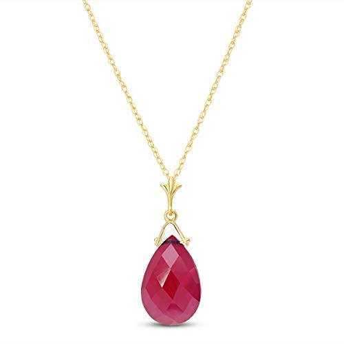 Galaxy Gold GG 14k 22 Solid Yellow Gold Necklace Flat Pear Briolette Ruby