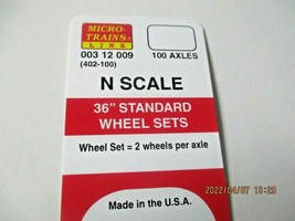 Micro-Trains Stock # 00312009 Wheelsets Plastic 36" Standard 100 Axles N-Scale image 2