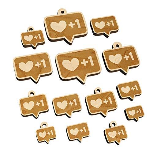 I Love This Bubble Heart Plus One 1 Mini Wood Shape Charms Jewelry DIY Craft - 2