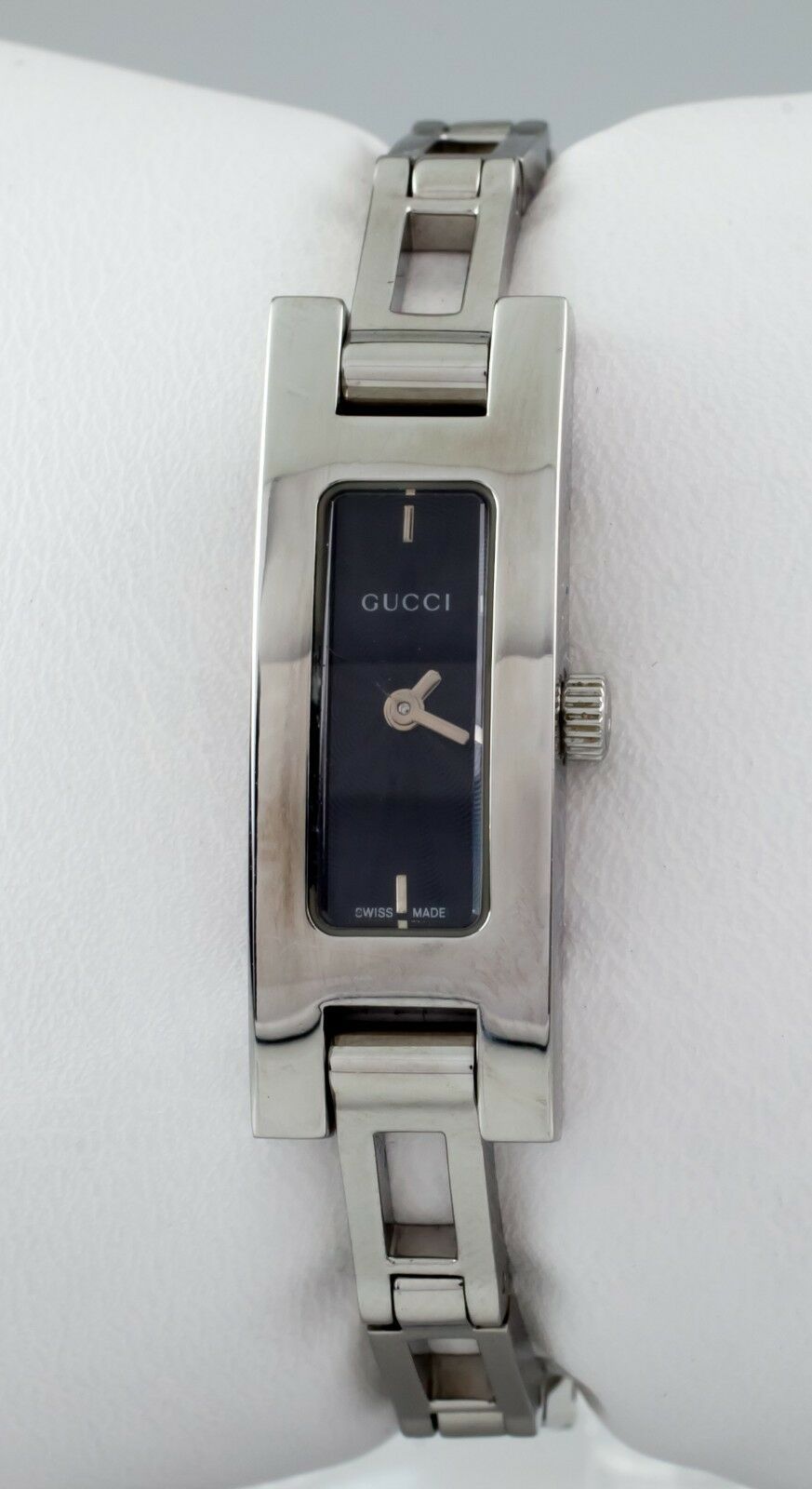 Gucci Stainless Steel 3900L Quartz Ladies Watch Black Guilloche Dial ...
