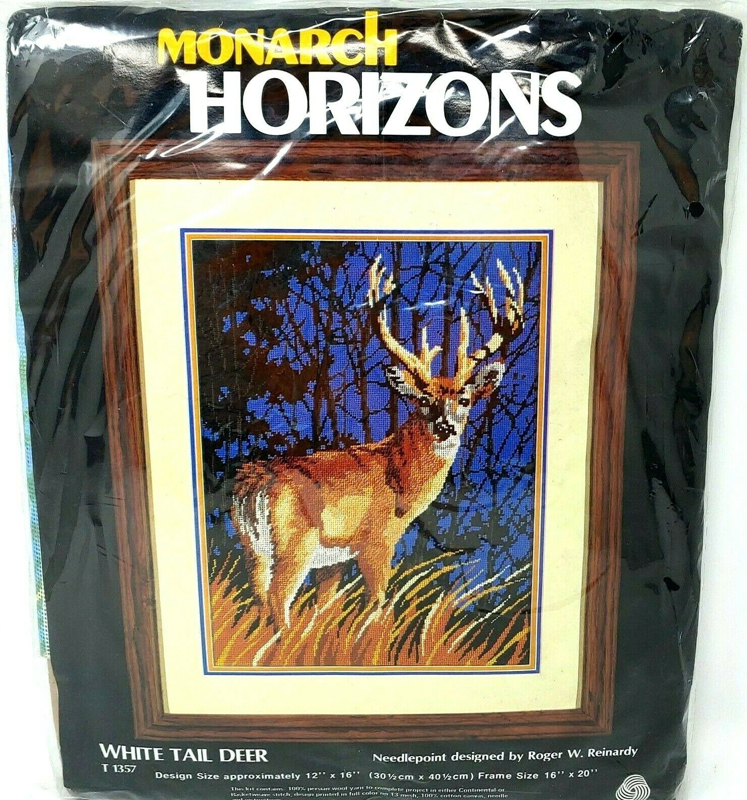 Monarch Horizons White Tail Deer T1357 Needlepoint 16x12 New Wool Roger Reinardy - $45.99