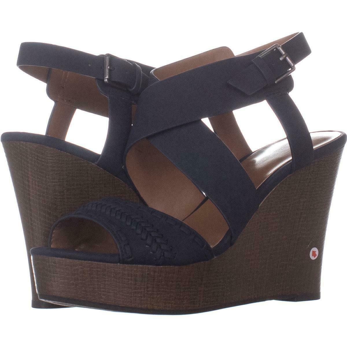 Indigo Rd. Kash Wedge Sandals 221, Dark Blue, 8 US Indigo Rd. Kash Wedge Sandals 221, Dark Blue, 8 US