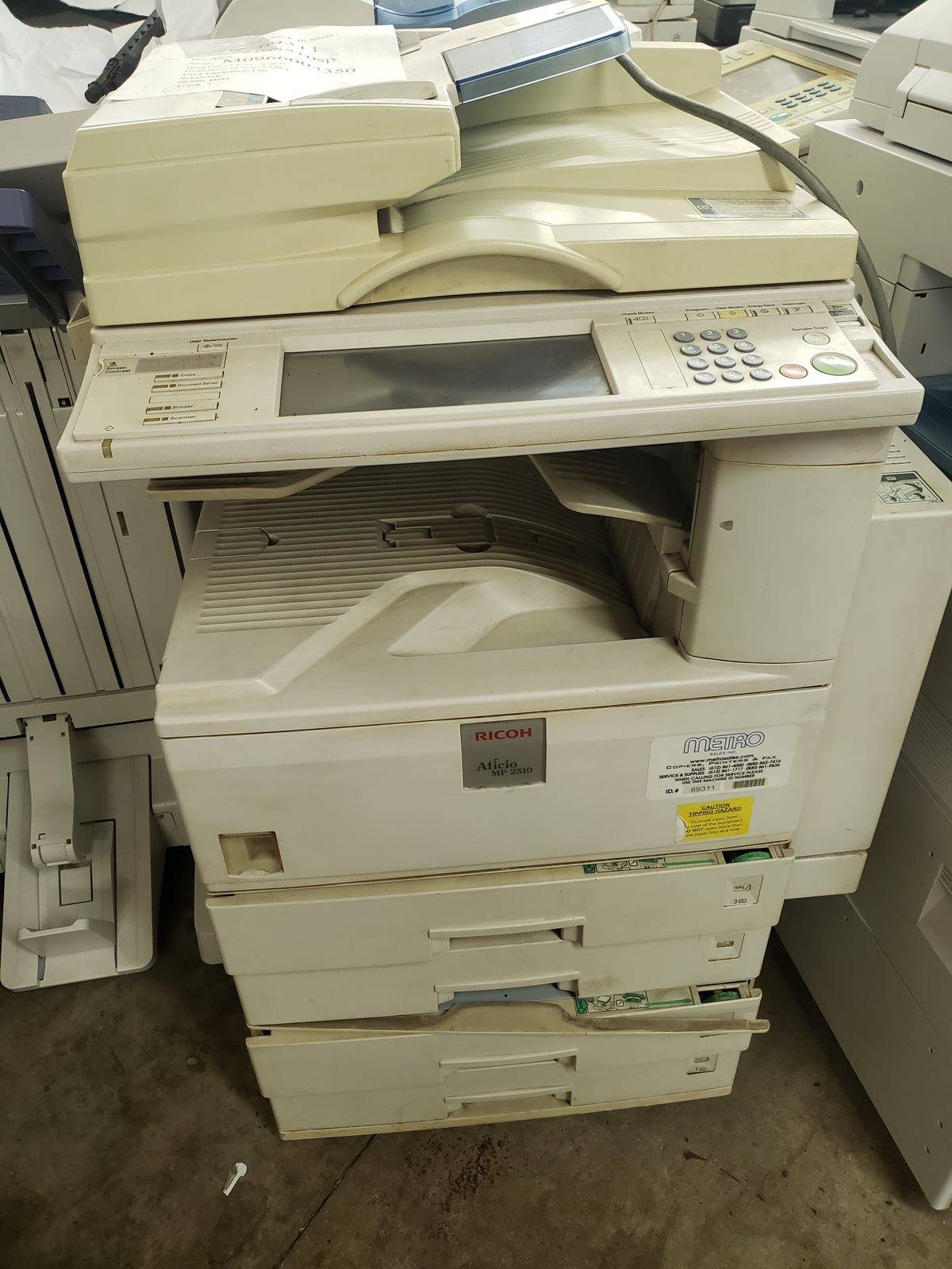 Ricoh Aficio MP 2510 Multifunction Black And White Copier Printer Copiers