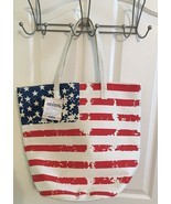 Tote Bag Patriotic US Flag Jumbo Bucket Bag Extra Large Beach Travel 4th... - £19.35 GBP