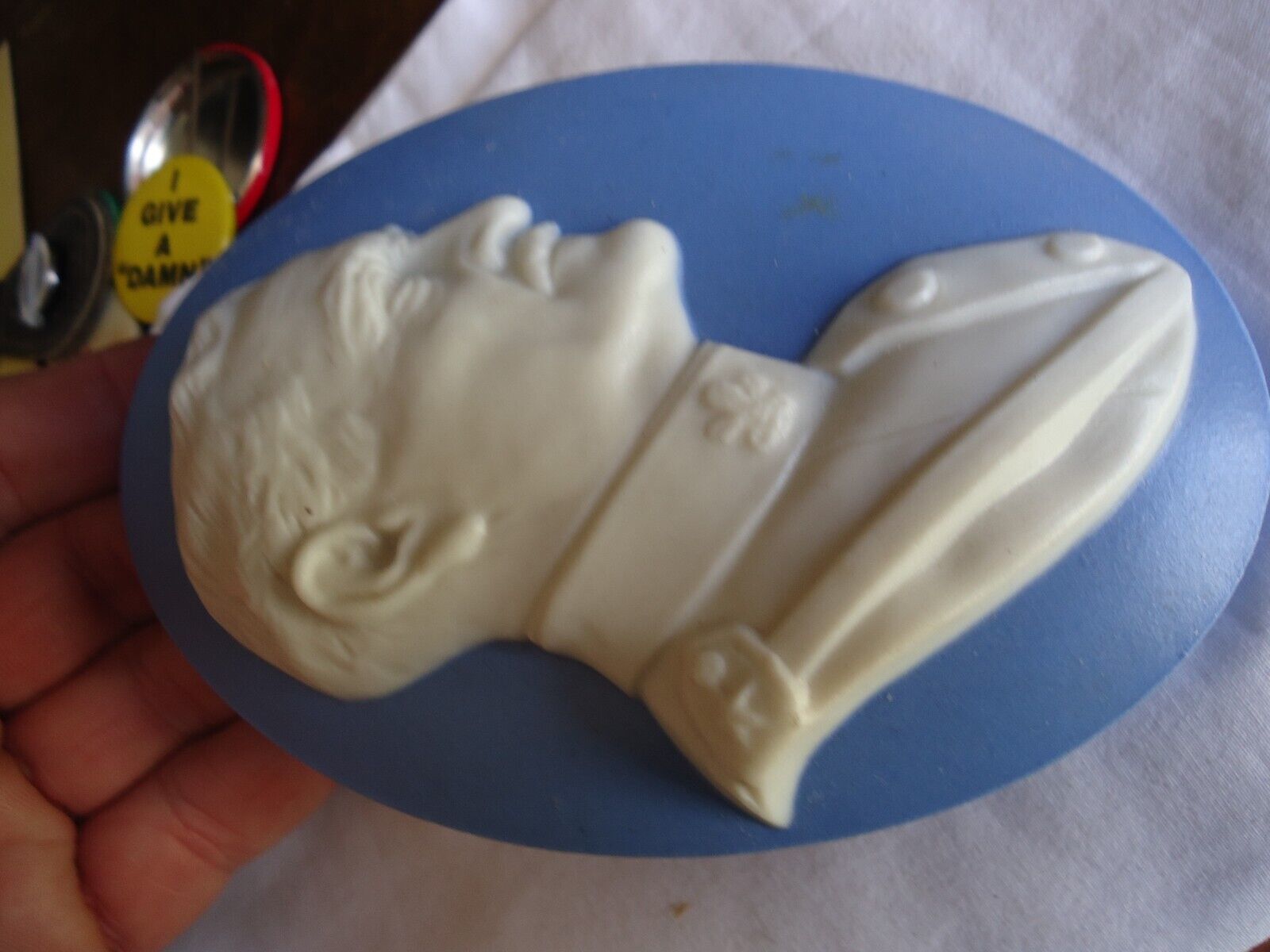 Mosaic Tile Company Zanesville General Pershing Parian Ware Tile Plaque