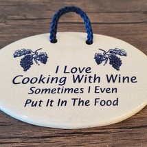 Mountain Meadows Pottery Wall Plaque Love Cooking With Wine Stoneware image 2