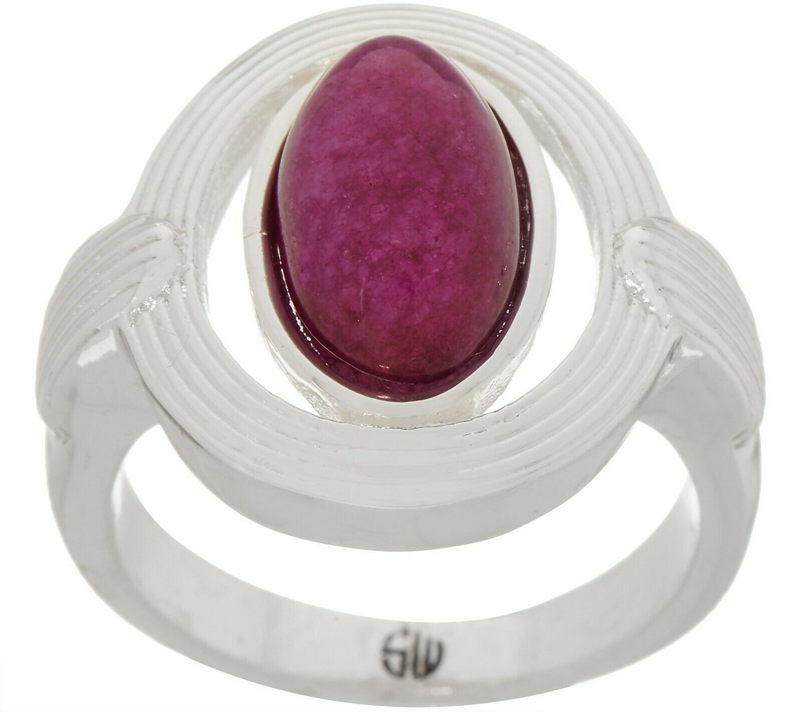 Samantha Wills Silver-Tone Rosewater Canyon Mulberry Gemstone Ring Size 5 Qvc