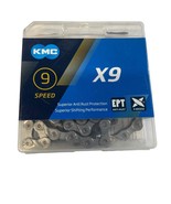 NEW KMC 9 Speed X9 EPT Bicycle Chain Bike 116 Links Silver/Gray - $34.64