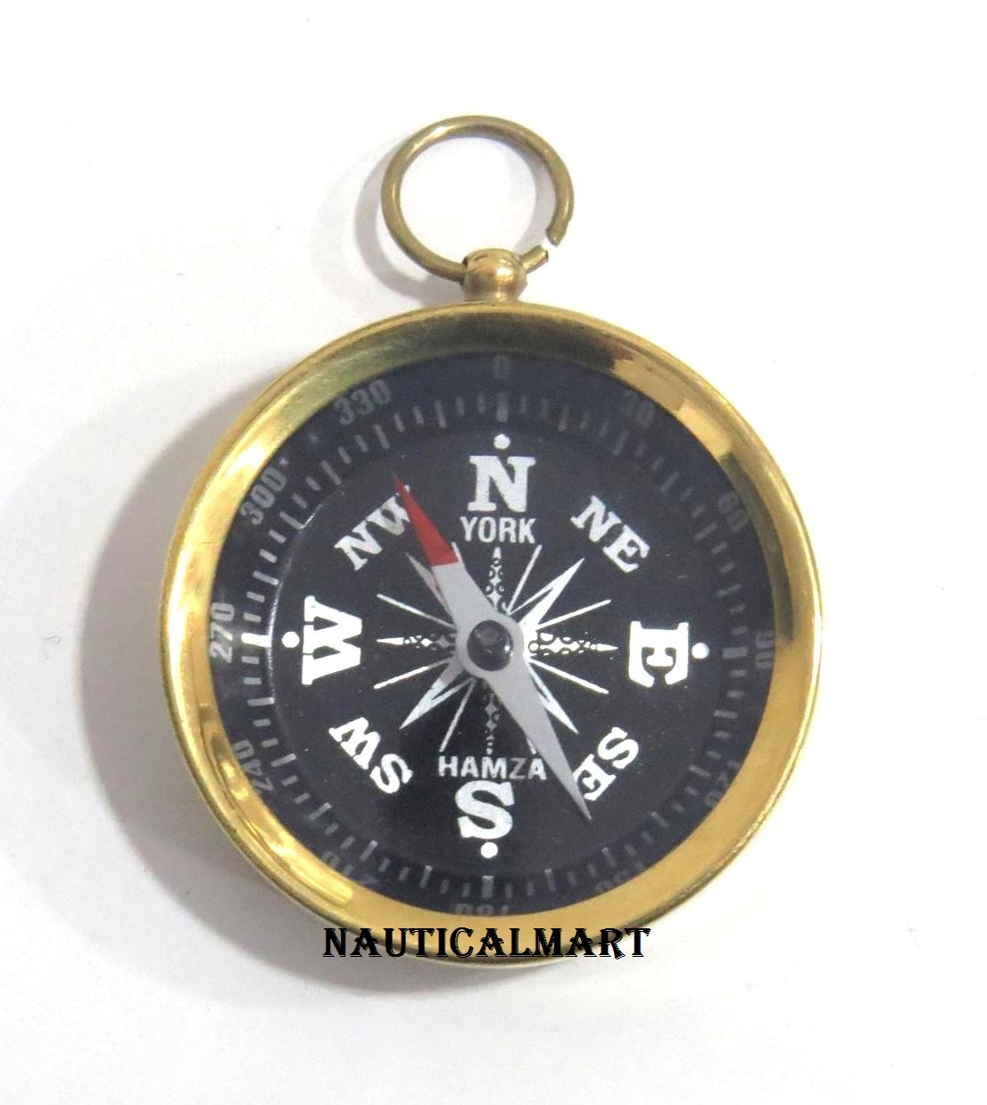 NauticalMart Brass Mini Pocket Marine Compass Best Gift Compasses