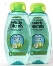 2 Bottles Garnier 22 Oz Whole Blends Coconut Water Aloe Vera Refreshing Shampoo