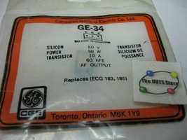 GE-34 General Electric PNP Silicon Si Transistor ECG183 ECG185- NOS Qty 1 - $5.69