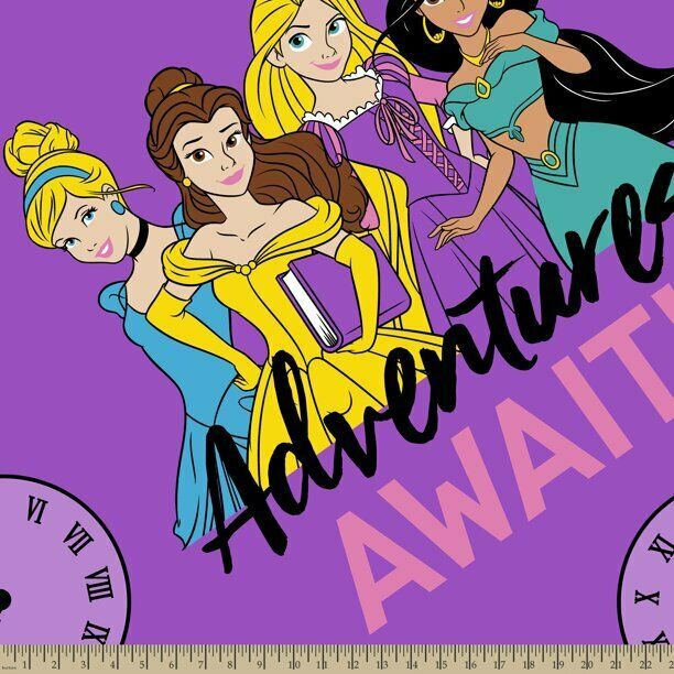 Disney Princess Adventures Await 1.5 Yard Precut Fleece Fabric - New