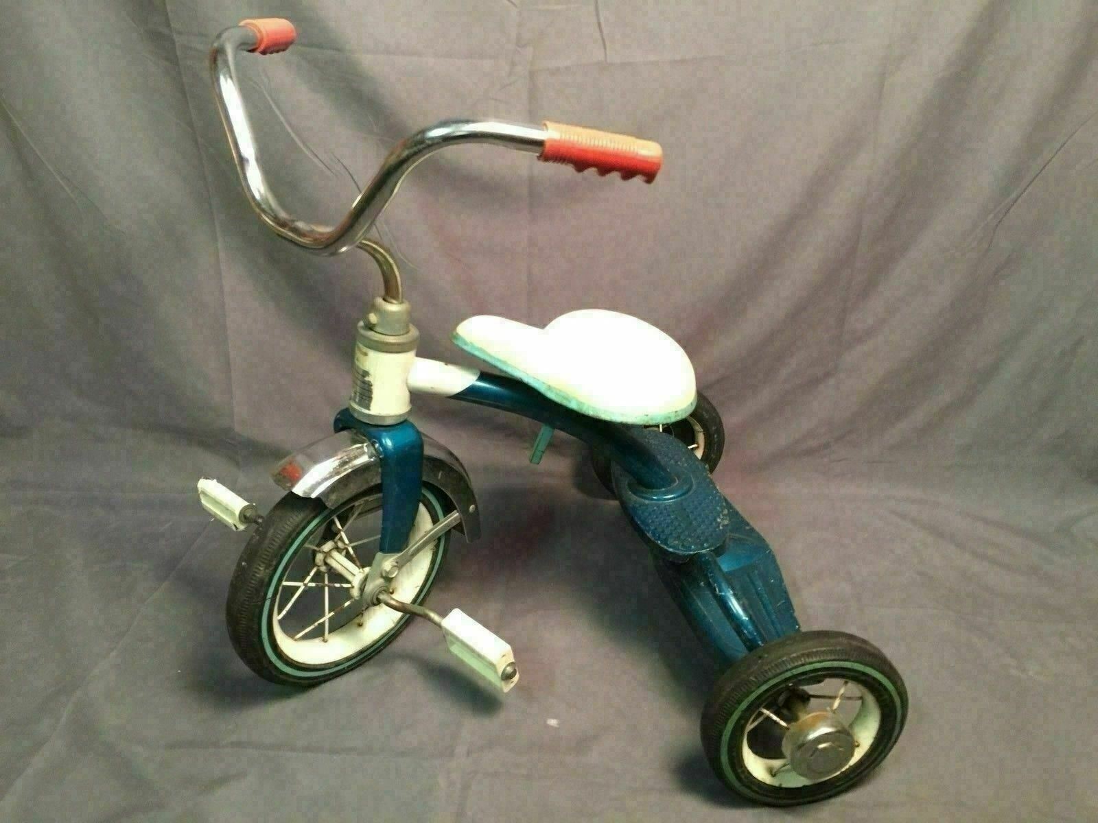 Hedstrom Tricycle With Troxel Seat Vintage Metallic Blue Made In USA Other