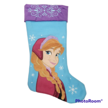 Disney Frozen ANNA Felt Appliqué Christmas Stocking 18" Blue Purple - $7.84