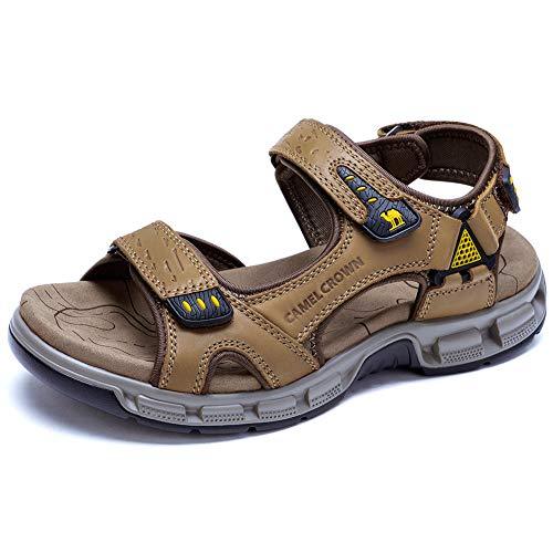 CAMEL CROWN Men's Leather Sandals Summer Athletic Sandals ...