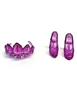 Barbie Doll Disney Princess High Heel Shoes and Crown Glitter Purple  - $12.86