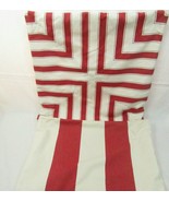 Pottery Barn Stripe Red Cream Cotton 2-PC 20-inch Square Pillow Covers - $60.00
