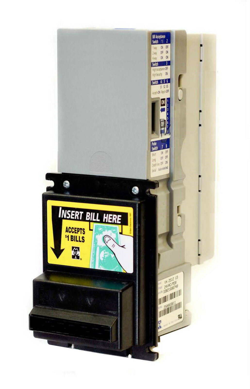 Refurbished Dollar Bill Validator, Mars VN2511,MEI, 110 volt model