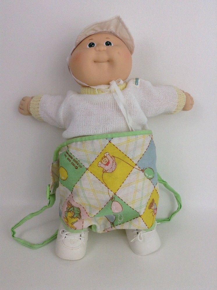 Cabbage Patch Kids Preemie Bald Doll Boy 1982 Vintage CPK Baby Carrier