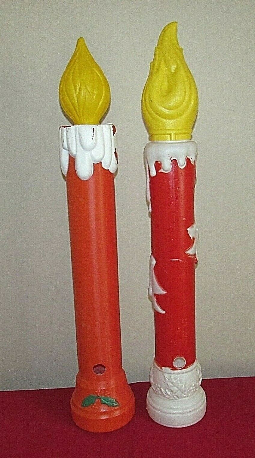 Vintage Noel Candle Blow Mold Outdoor Yard Decor 38" No Lights Parts or