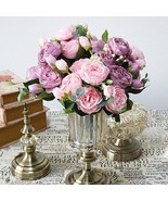 Beautiful Rose Peony Artificial Silk Flowers small bouquet flores home p... - $3.94