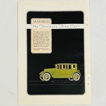 Vintage 1922 Marmon Four Passenger Sedan Car Automobile Print Ad Indiana... - $6.62