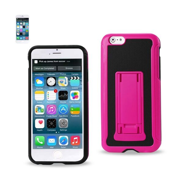 REIKO IPHONE 6 PLUS HYBRID HEAVY DUTY CASE WITH VERTICAL KICKSTAND IN BLACK H...