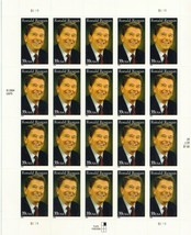 Ronald Reagan Sheet of Twenty 39 Cent Postage Stamps Scott 4078 - $16.95