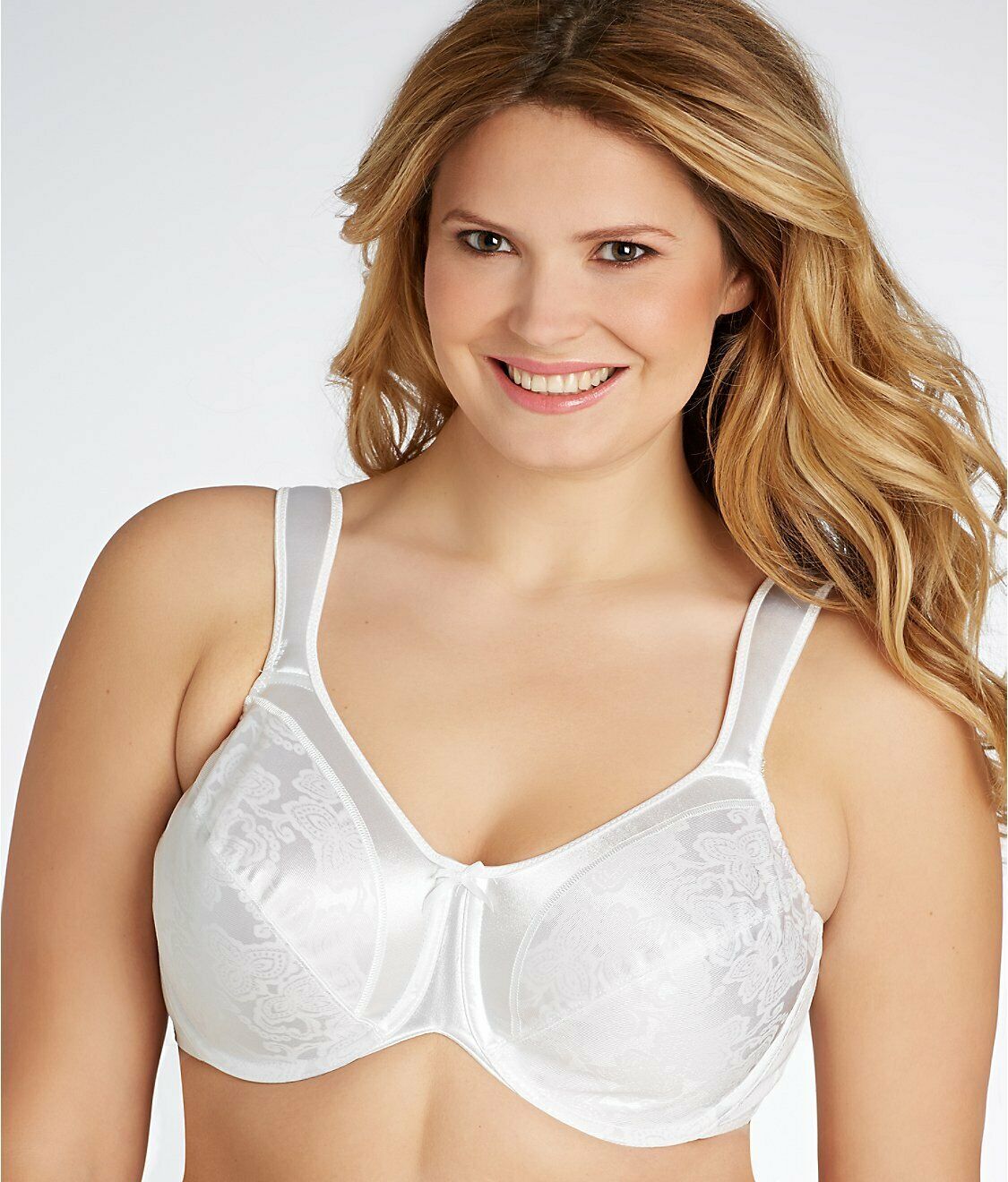 BALI White Satin Tracings Minimizer Bra, US 42DDD, UK 42E, NWOT Bras