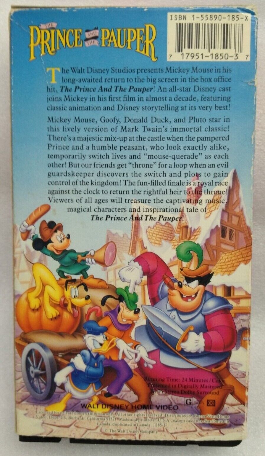 VHS Walt Disney Mini Classics - The Prince and the Pauper (VHS, 1991 ...