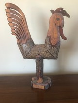 Vintage AMerican Primitive Folk Art Carved Rooster Sculpture Rustic Farm... - $54.45