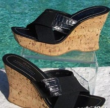 Donald Pliner Couture Kogi Leather Shoe New 11 Hand Carved Cork Wedge $235 NIB - $105.75