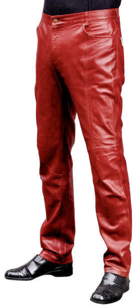 Image of CASUAL MEN LEATHER PANT GENUINE REAL LEATHER TROUSER MEN BIKER LEATHER PANT 7
