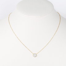 Gold Tone Necklace & Petite White Faux Mother-of-Pearl Pendant - $22.99