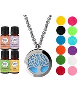 Tree of Life Necklace Essential Oil Diffuser Aromatherapy Gift Set 17 Pi... - $19.79