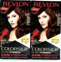 2 Revlon Colorsilk Butter Cream All in one 535 Medium Golden Mahogany Brown Dye