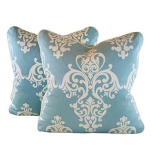 PR Pillow Covers 20" Designer Vicki Payne Free Spirit Aqua Modern Damask Scroll - $62.99