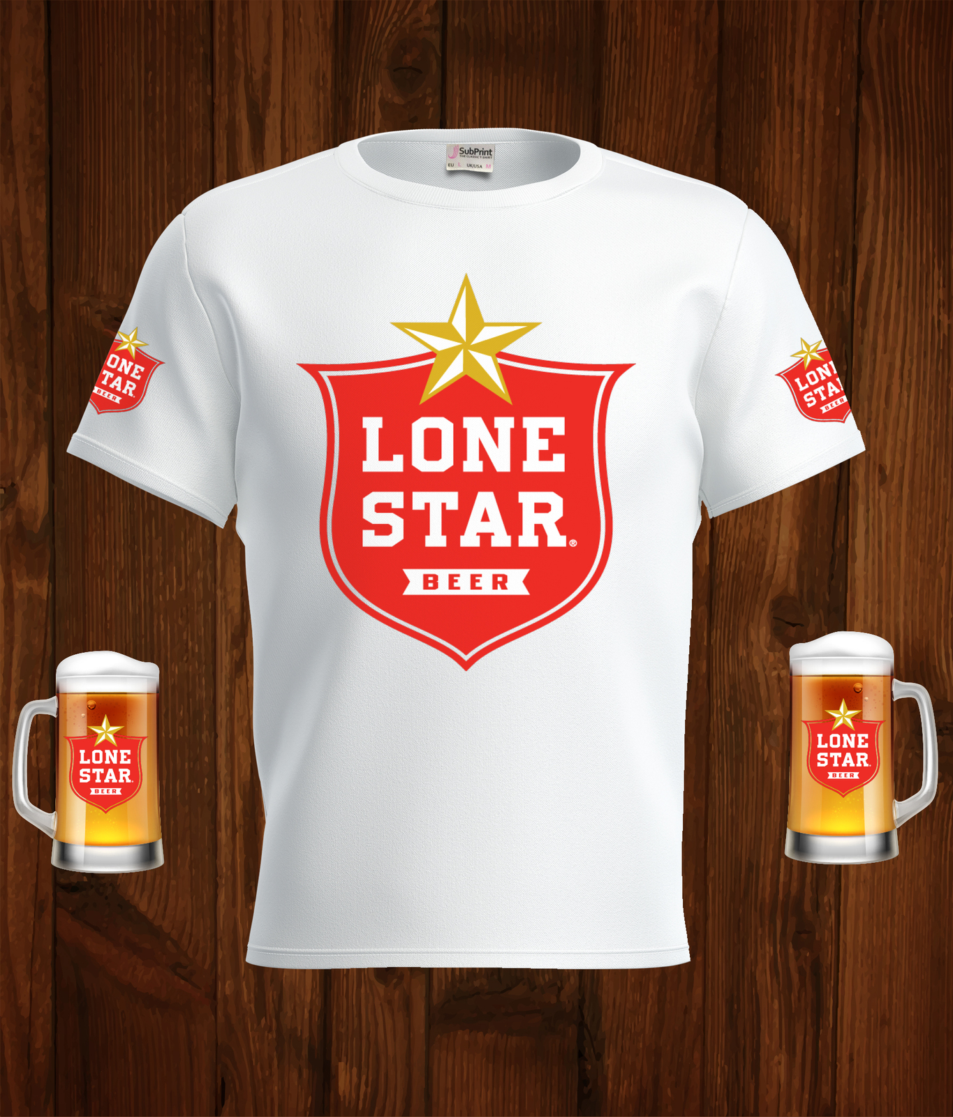 Lone Star Beer Logo White Short Sleeve  T-Shirt Gift New Fashion