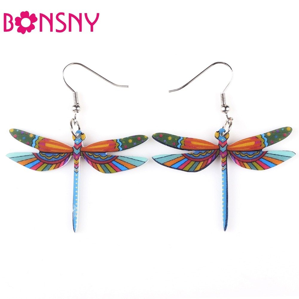 Dragonfly Earrings Acrylic Long Drop Earring New Arrival Spring Summer Style For