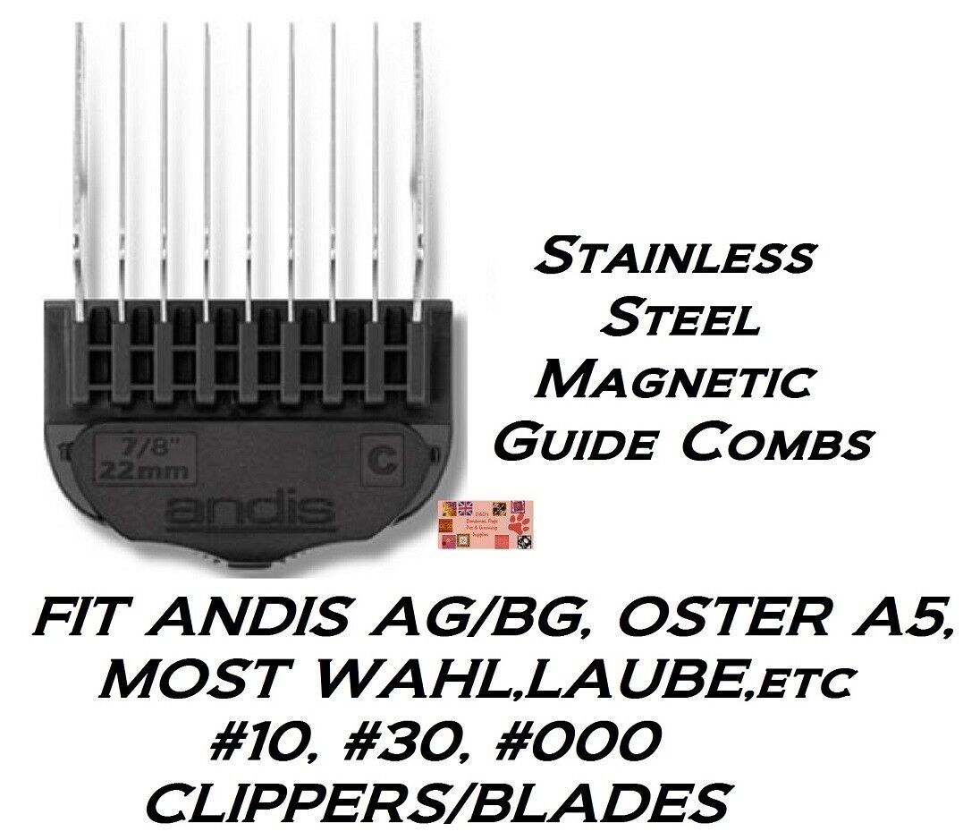 Andis Stainless Steel 7/8" (22Mm) C Guide Clipper Blade Guide Comb