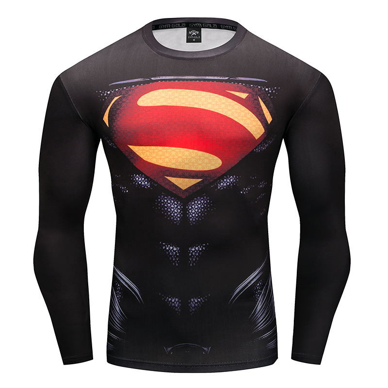 Superman Man of Steel Superhero Compression Fitted T-Shirt - T-Shirts