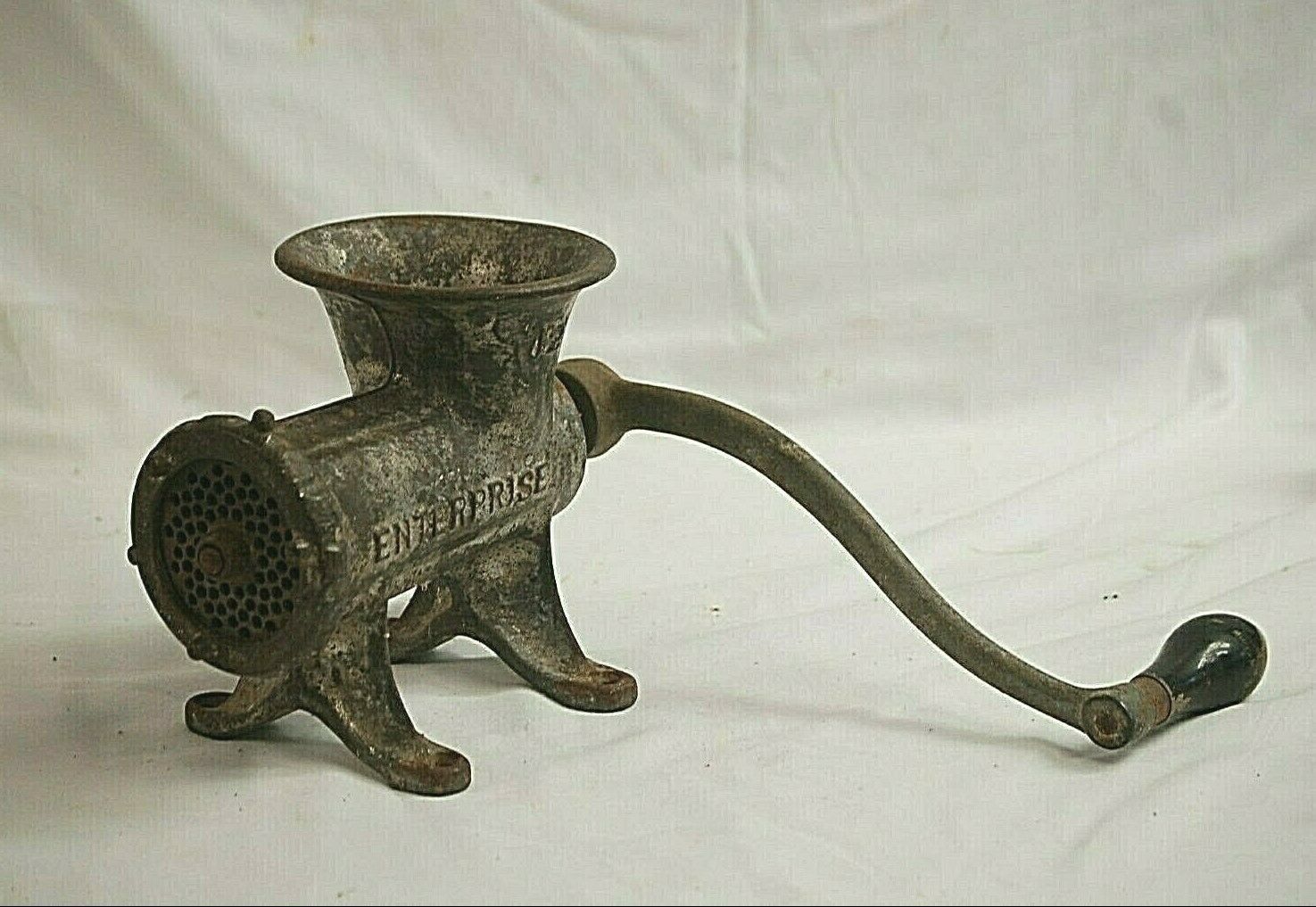 Vintage Antique Enterprise Mfg. Co. Tinned Meat Grinder Chopper No. 12