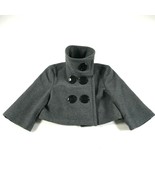 Soia &amp; Kyo Pea Coat Womens P S Gray Cropped Button Front Long Sleeve Wool - $45.80