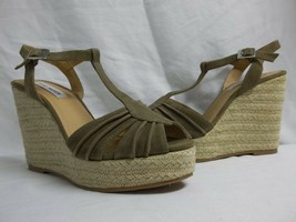 Steve Madden Size 10 M Remy Taupe Suede Open Toe Wedges New Womens Shoes... - $88.11