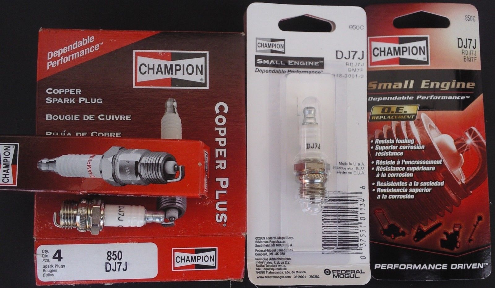 Champion Spark Plug DJ7J 850 Replaces RDJ7J BM7F, SELECT Box, Card