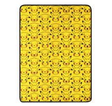 New Pokemon Micro Raschel Plush Throw Blanket 46" X 60" Yellow Pikachu Nwt - $17.95