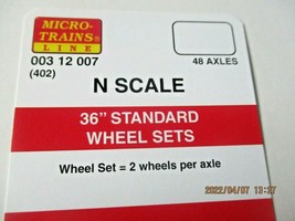 Micro-Trains Stock # 00312007 Wheelsets Plastic 36" Standard 48 Axles N-Scale image 2